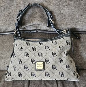 Dooney & Bourke Black and Gray Shoulder Bag with Monogram
